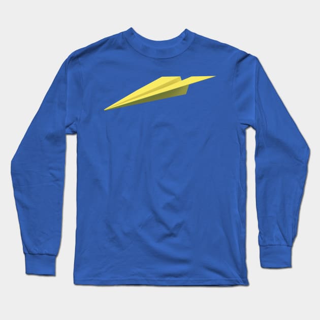 The yellow paper plane Long Sleeve T-Shirt by Sabai Art